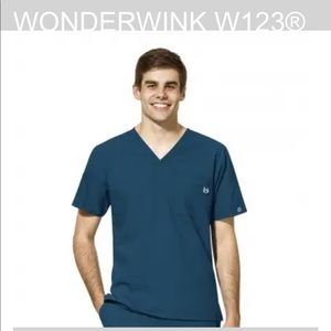 Caribbean wonder wink men’s scrub shirt
